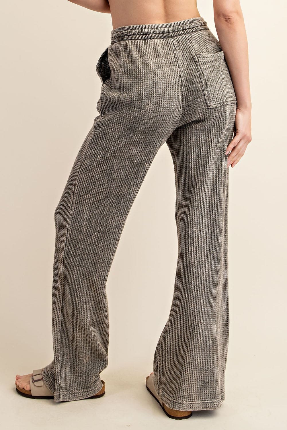 Mineral Washed Waffle Straight Leg Sweatpants