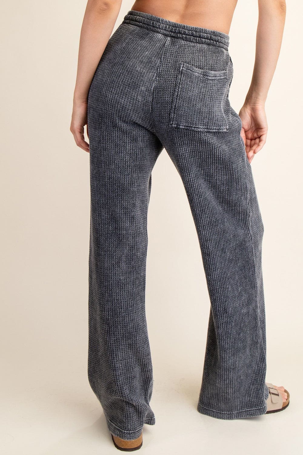 Mineral Washed Waffle Straight Leg Sweatpants