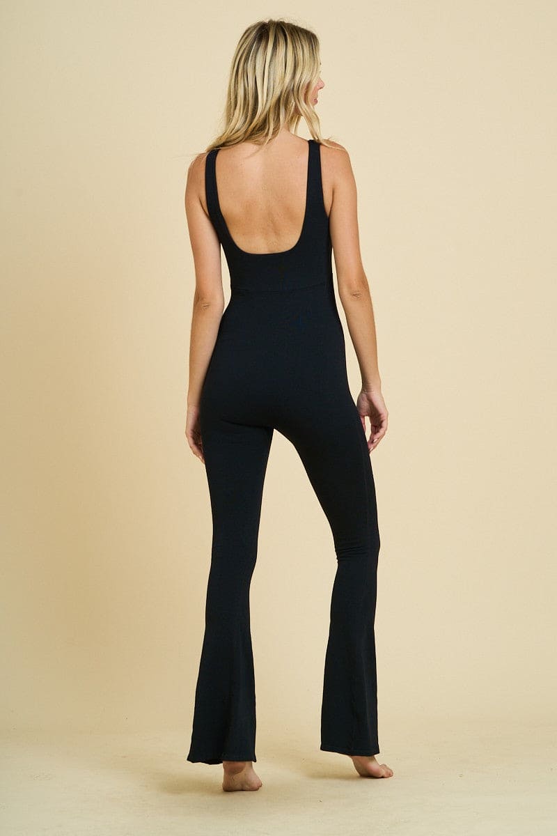 Square Neck Tank Flare Leg Jumpsuit