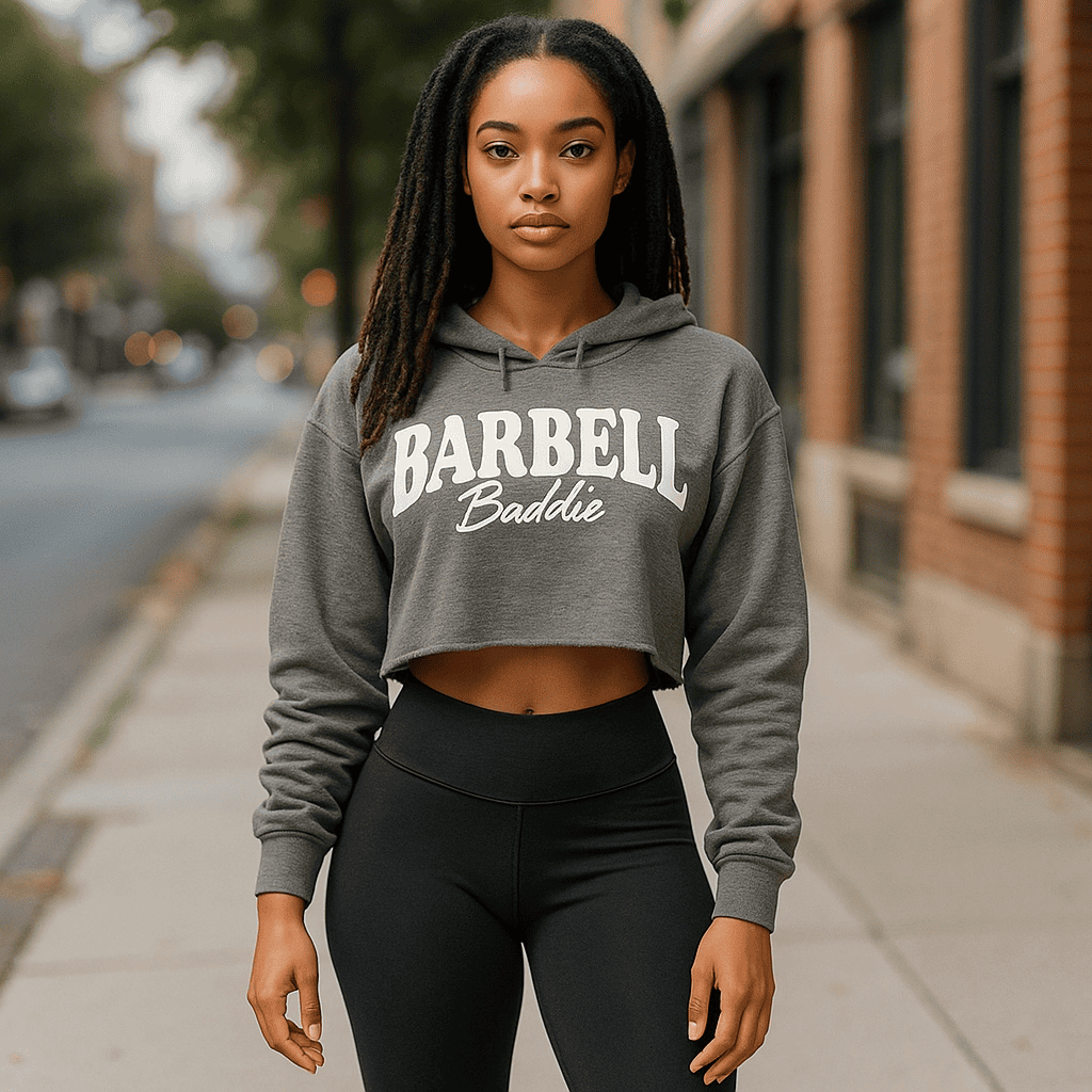 FRENCH TERRY RAW HEM CROPPED HOODIE