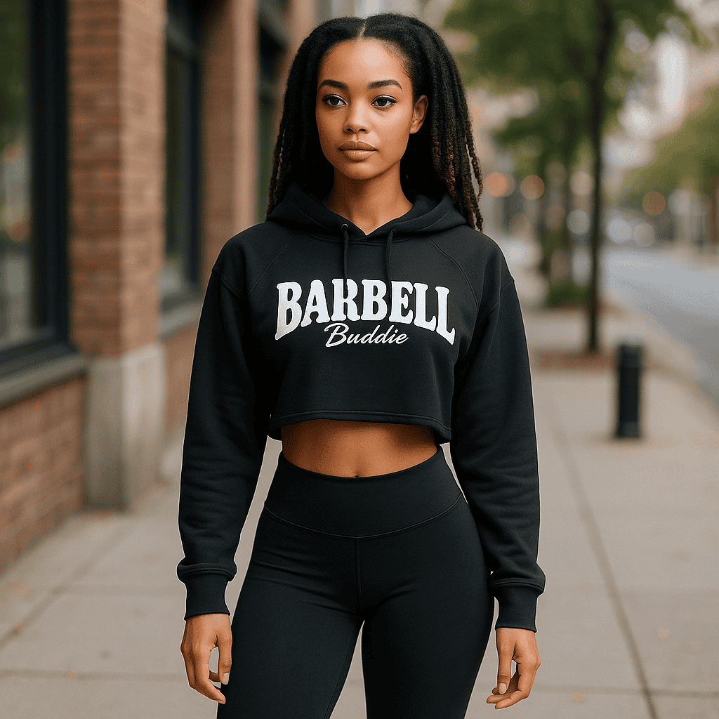 FRENCH TERRY RAW HEM CROPPED HOODIE