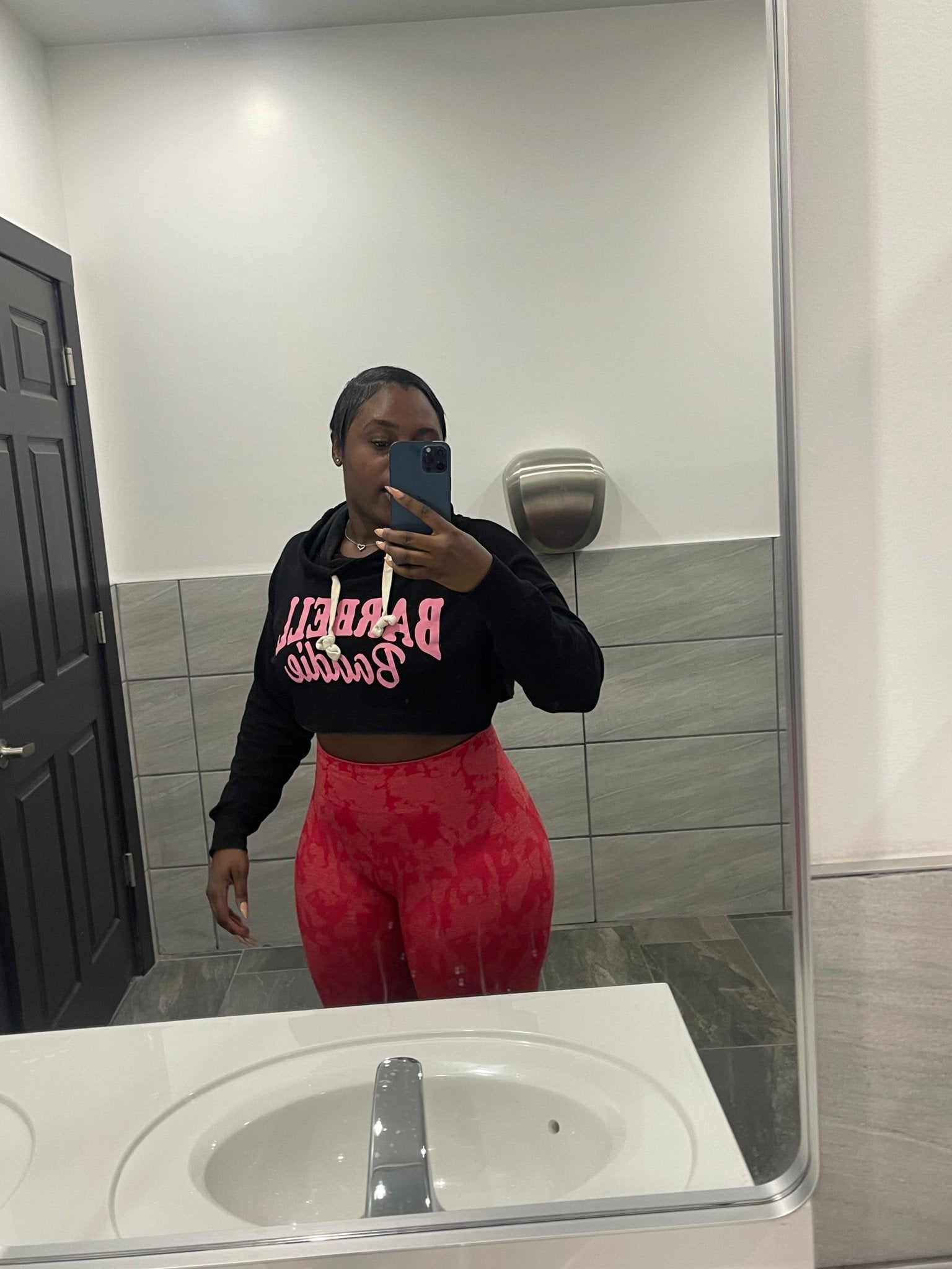 Barbell Baddie Cropped Hoodie - LEGDAY EVERYDAY