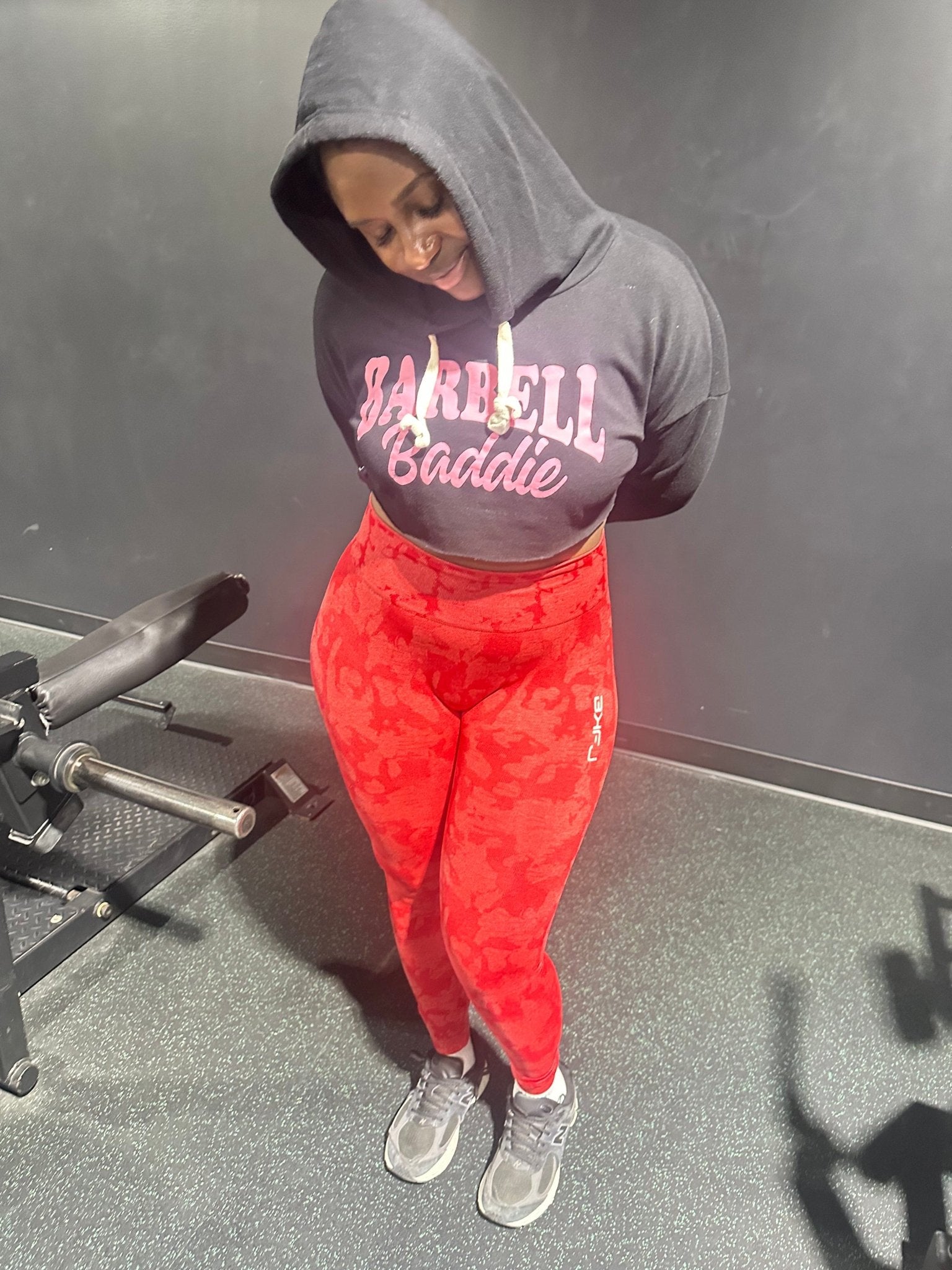 Barbell Baddie Cropped Hoodie - LEGDAY EVERYDAY
