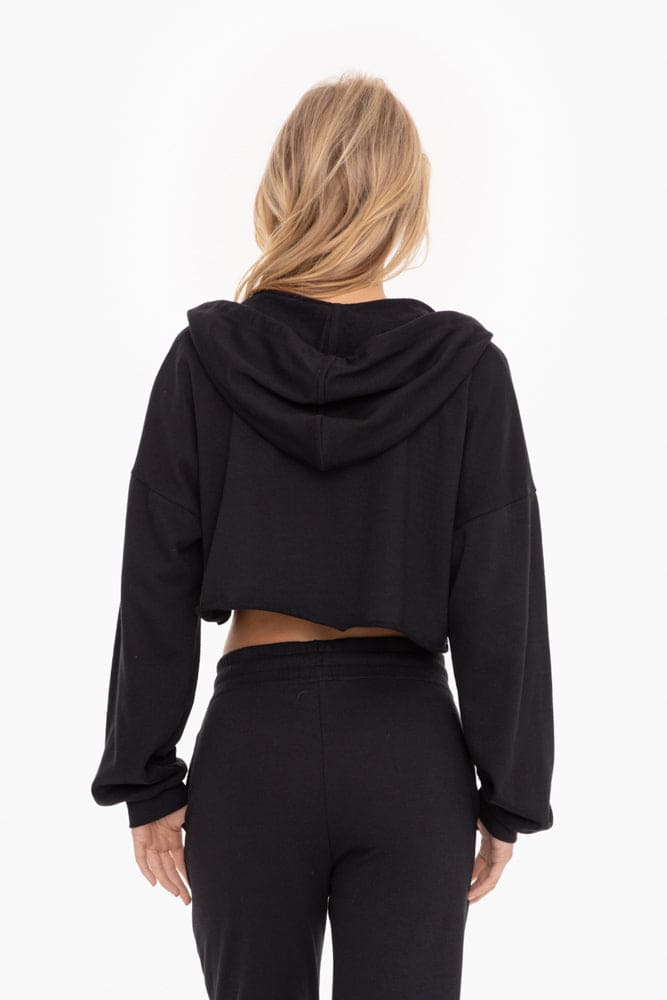 Cropped Zip - Up French Terry Hoodie - LEGDAY EVERYDAY