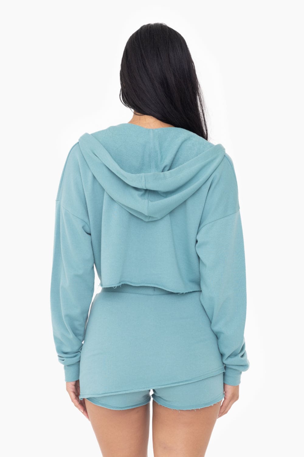 Cropped Zip - Up French Terry Hoodie - LEGDAY EVERYDAY