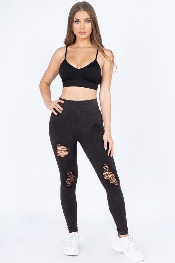 Distressed Vintage washed Leggings - LEGDAY EVERYDAY