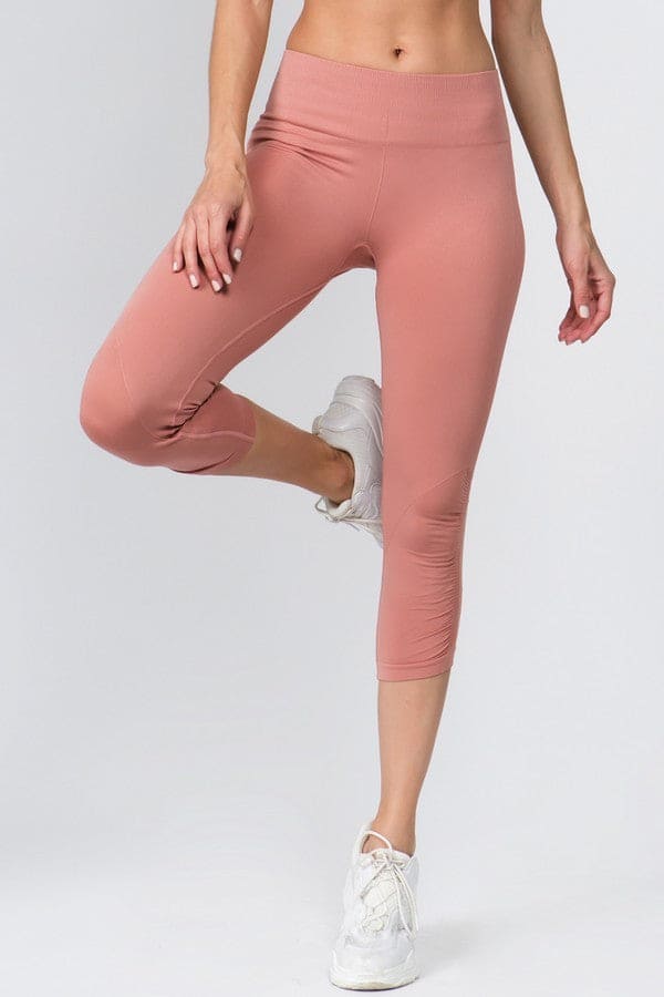 High Rise Cinched Ankle Seamless Capri Leggings - LEGDAY EVERYDAY