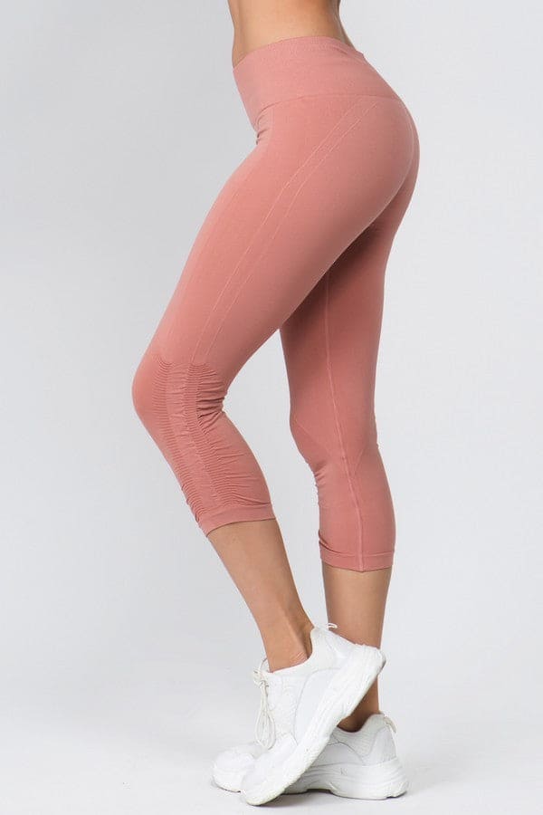 High Rise Cinched Ankle Seamless Capri Leggings - LEGDAY EVERYDAY