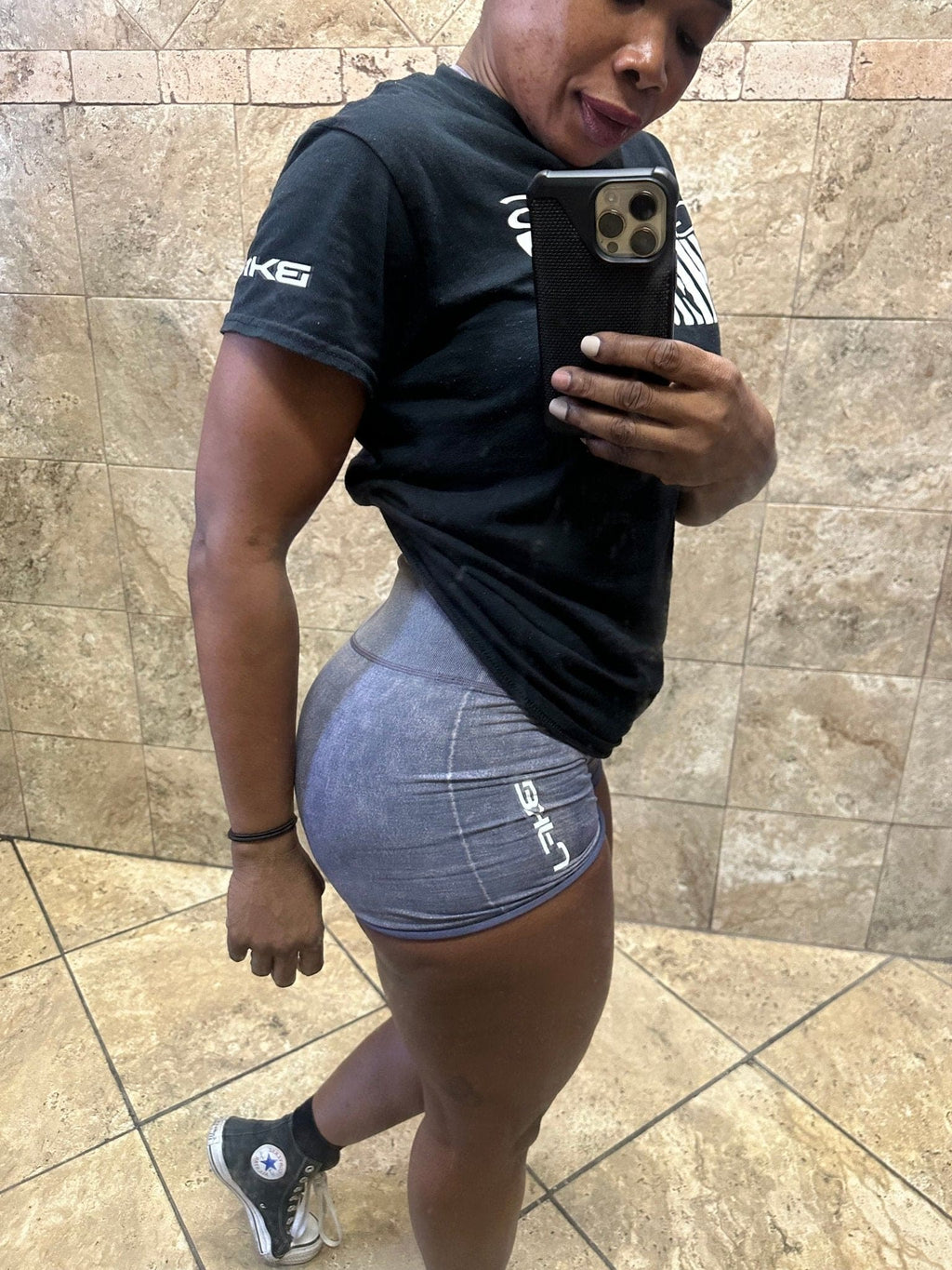High Waist Acid Wash Shorts - LEGDAY EVERYDAY