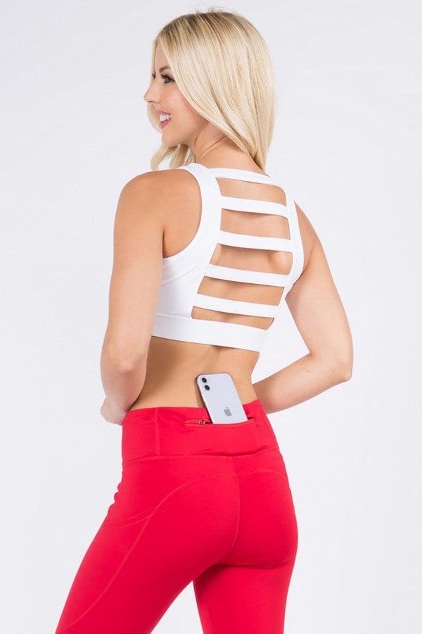 Lattice Open Back Activewear Sports Bra - LEGDAY EVERYDAY