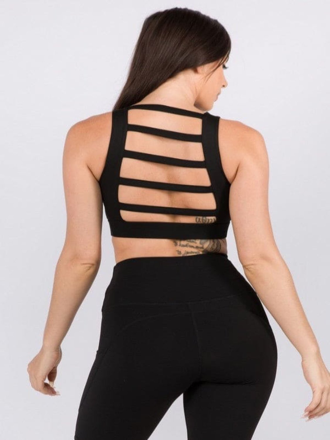 Lattice Open Back Activewear Sports Bra - LEGDAY EVERYDAY