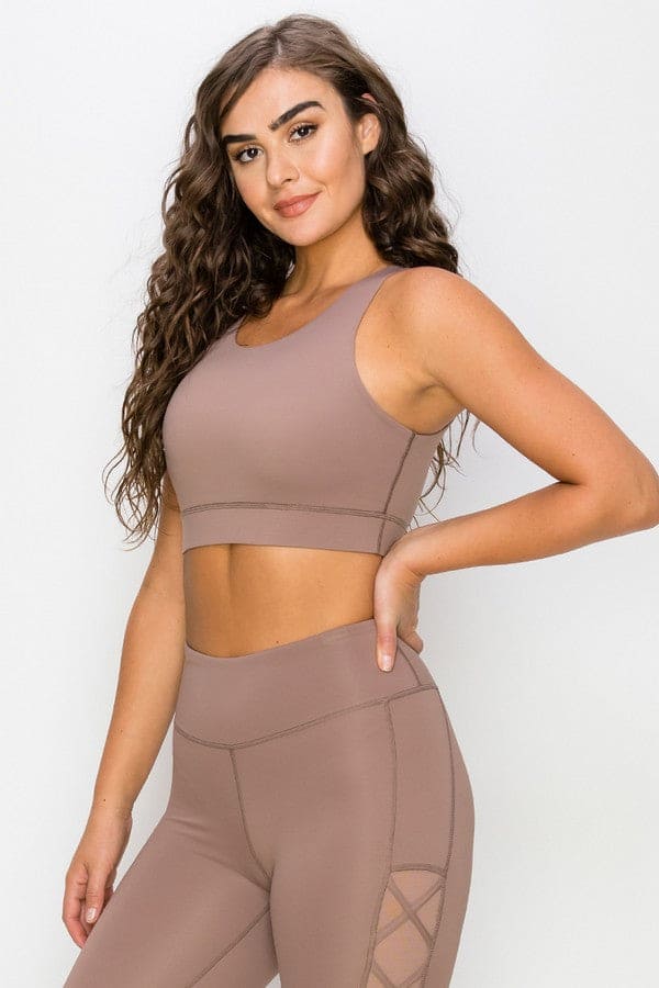 Lattice Open Back Activewear Sports Bra - LEGDAY EVERYDAY