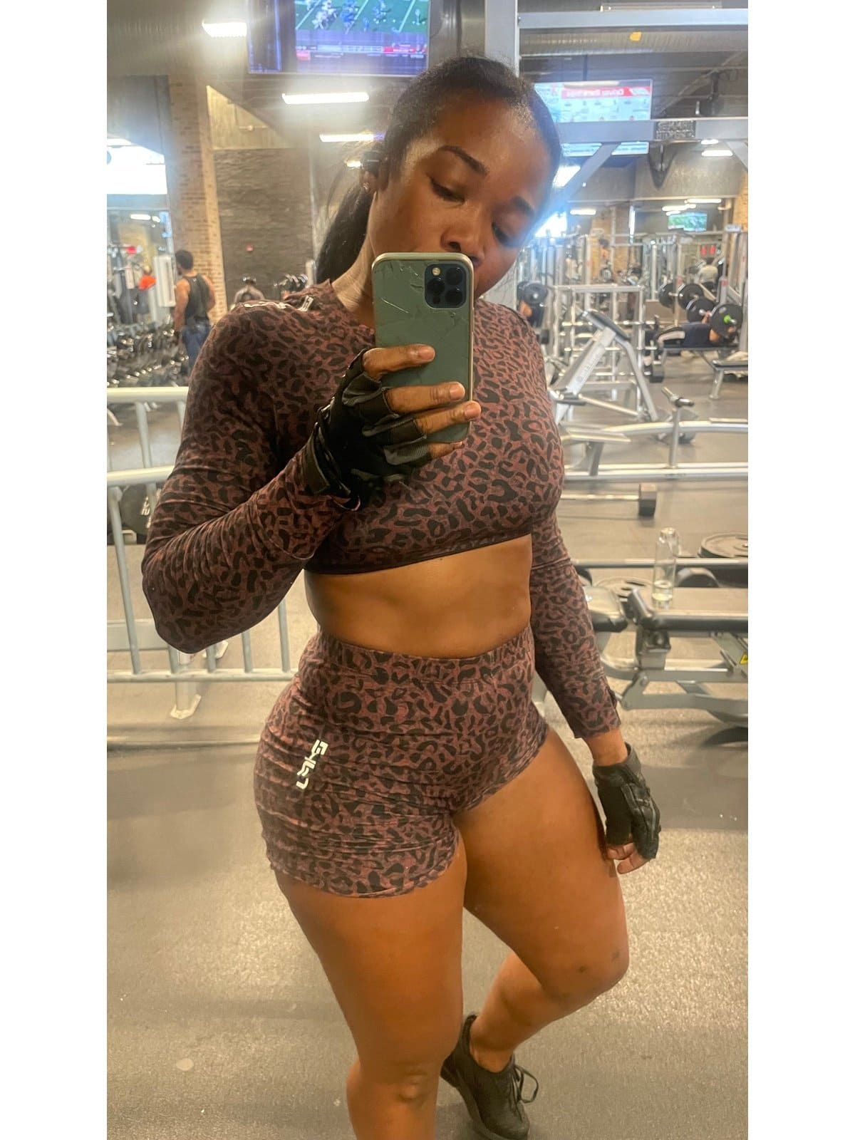 Leopard Print Biker Shorts Set - LEGDAY EVERYDAY