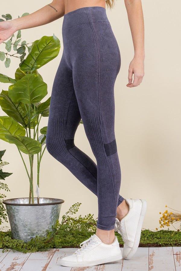 Moto Texture Detailed Leggings - LEGDAY EVERYDAY