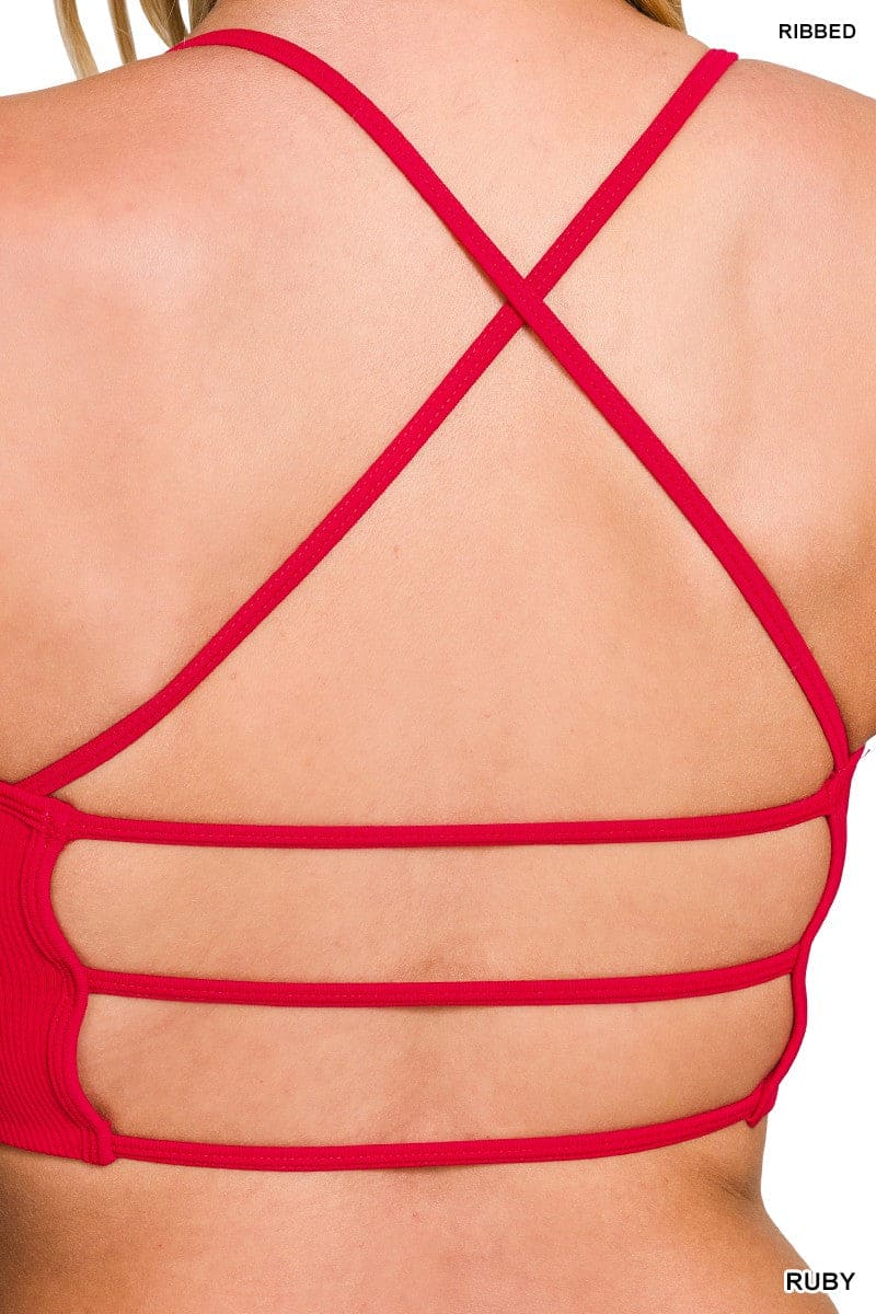 Seamless Ribbed 3 - strap & Cross Back Bralettes - LEGDAY EVERYDAY