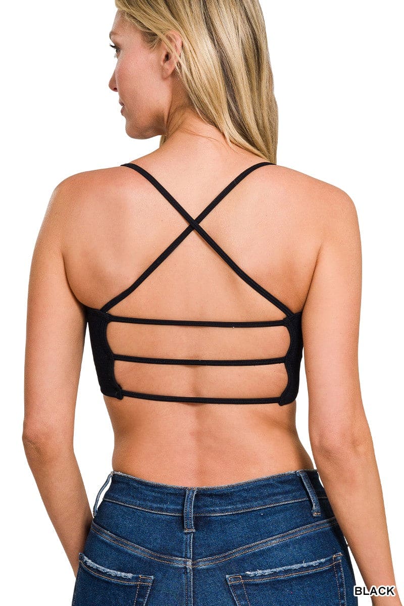 Seamless Ribbed 3 - strap & Cross Back Bralettes - LEGDAY EVERYDAY