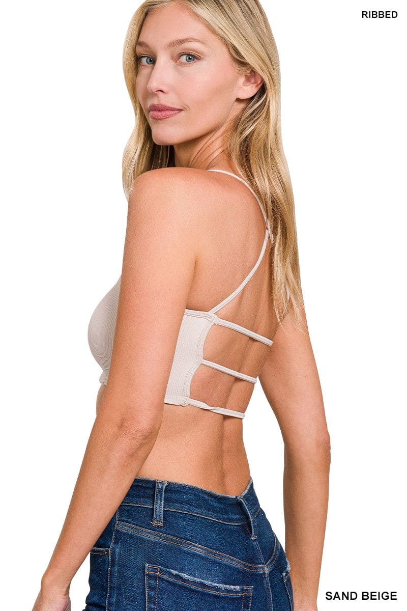 Seamless Ribbed 3 - strap & Cross Back Bralettes - LEGDAY EVERYDAY