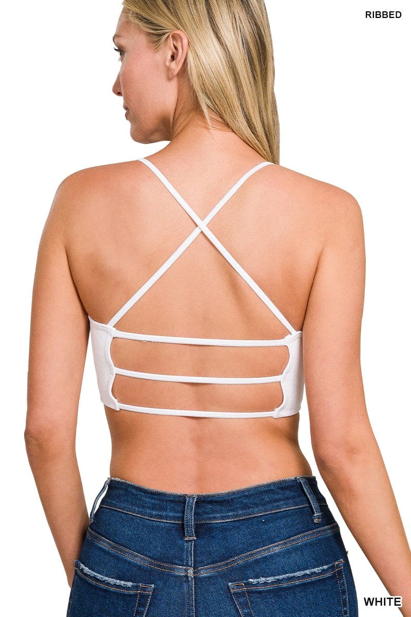 Seamless Ribbed 3 - strap & Cross Back Bralettes - LEGDAY EVERYDAY