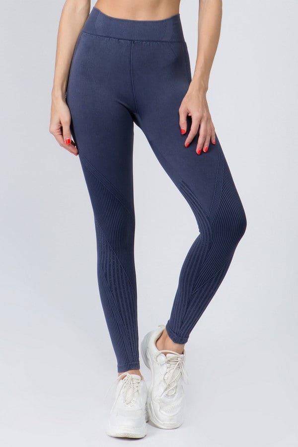 Seamless Ribbed Design Highwaist Leggings - LEGDAY EVERYDAY