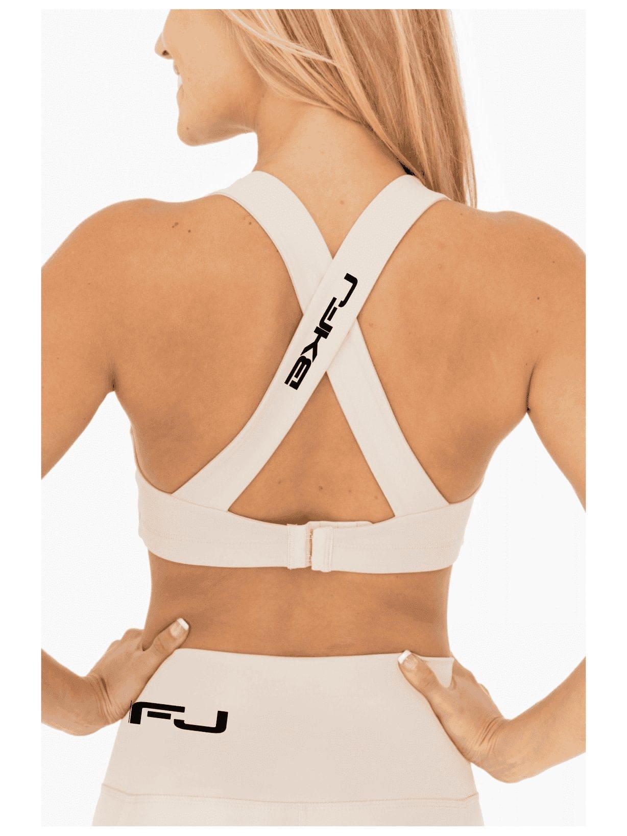 Split Front Overlay Back Adjustable Sports Bra - BKFJNY