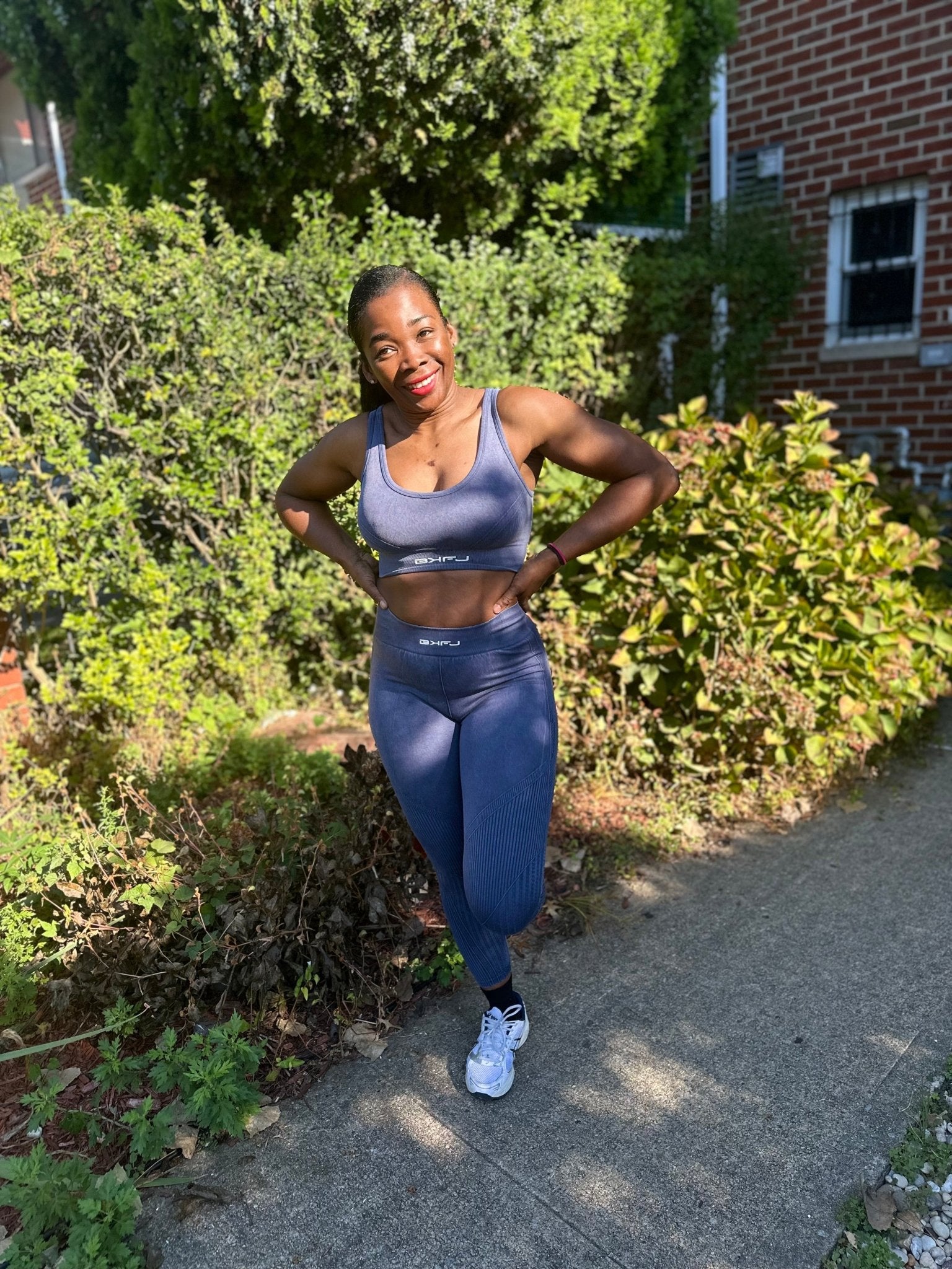 Stone Washed Ribbed Activewear Set - LEGDAY EVERYDAY