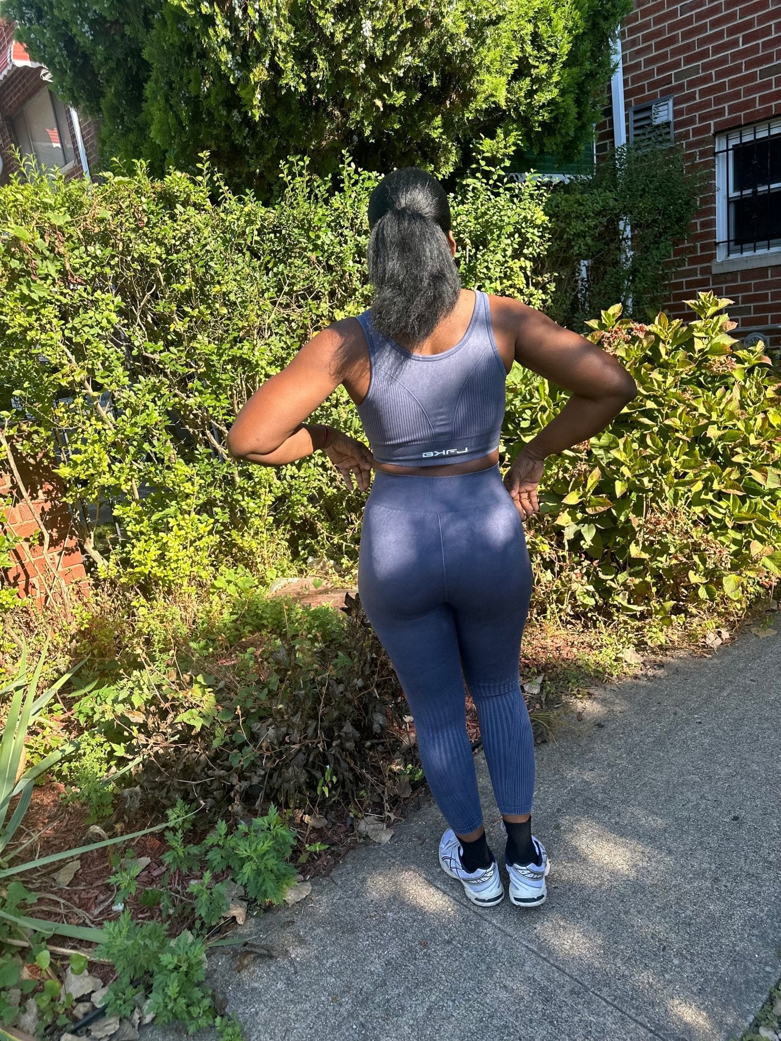 Stone Washed Ribbed Activewear Set - LEGDAY EVERYDAY