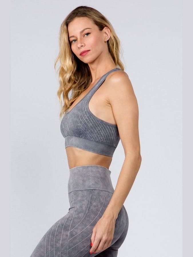 Stone Washed Seamless Sports Bra - BKFJNY