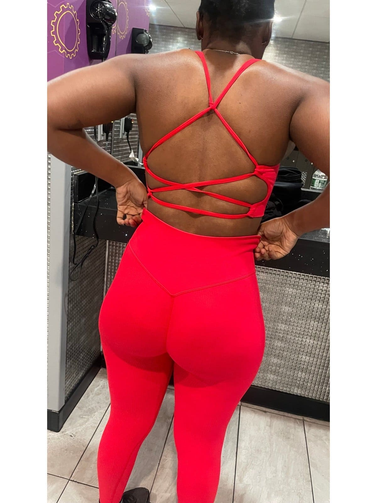 Strappy Back Ribbed Leggings Set - LEGDAY EVERYDAY