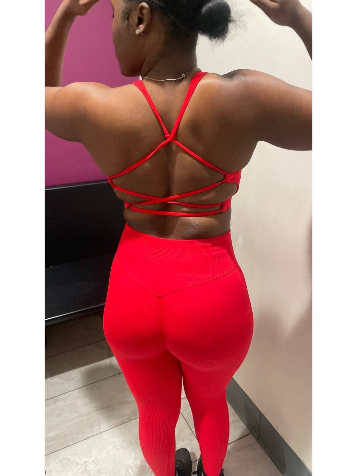 Strappy Back Ribbed Leggings Set - LEGDAY EVERYDAY