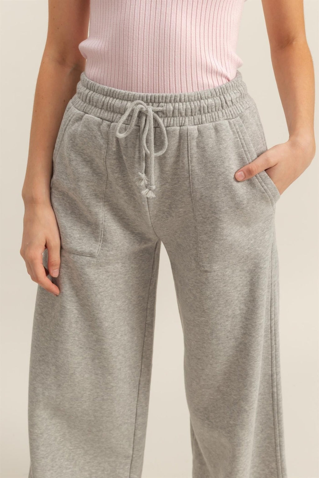Wide Leg Drawstring Sweatpants - LEGDAY EVERYDAY