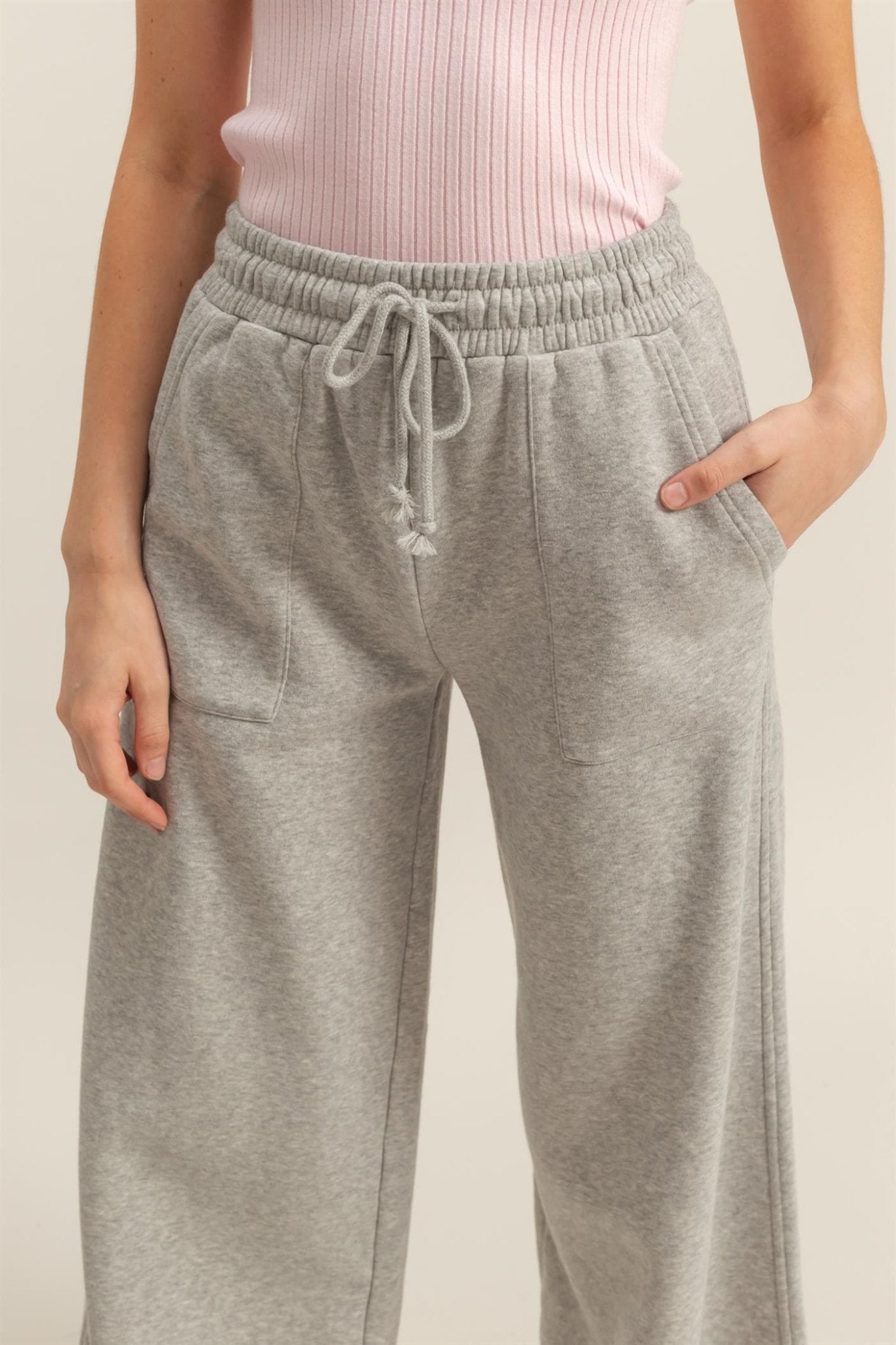 Wide Leg Drawstring Sweatpants - LEGDAY EVERYDAY