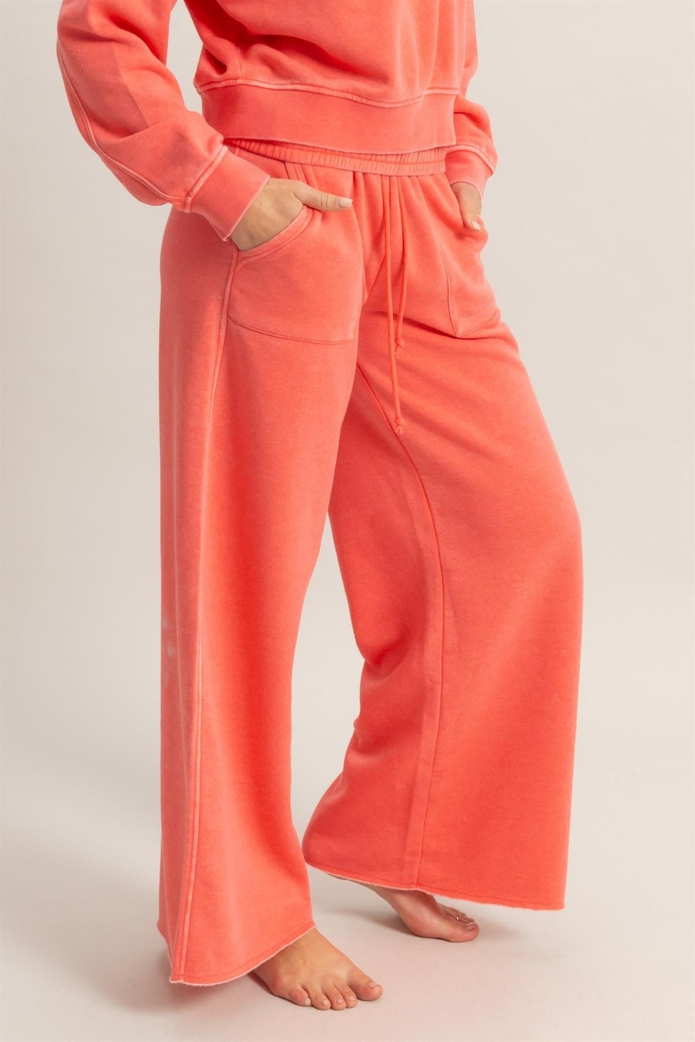 Wide Leg Drawstring Sweatpants - LEGDAY EVERYDAY
