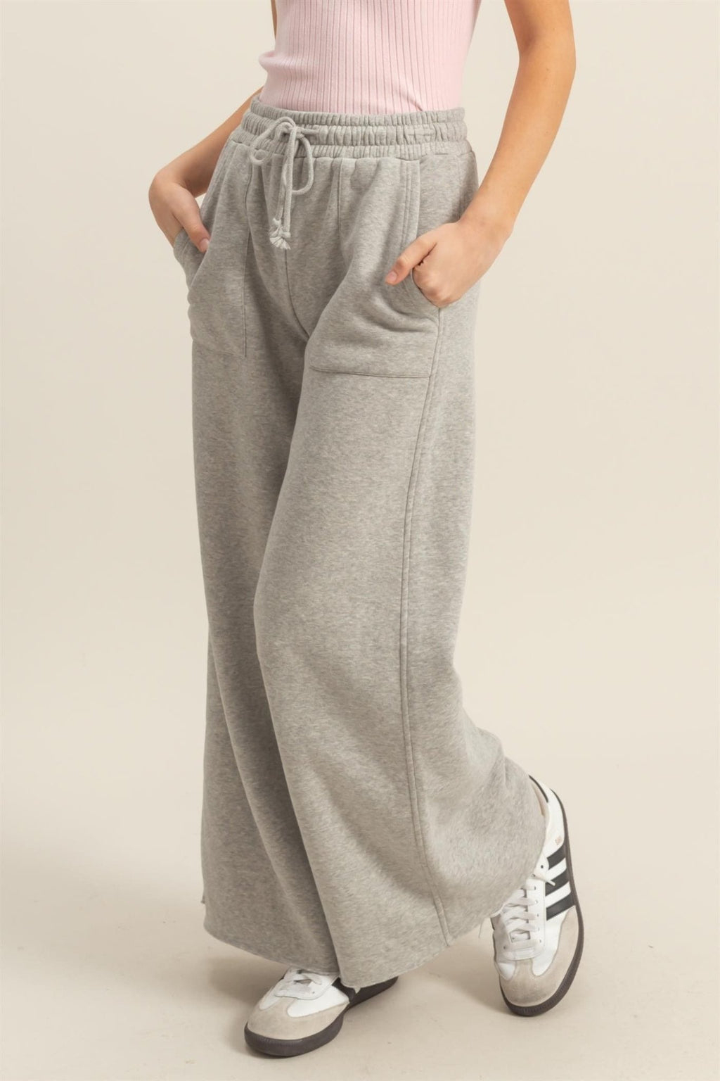 Wide Leg Drawstring Sweatpants - LEGDAY EVERYDAY