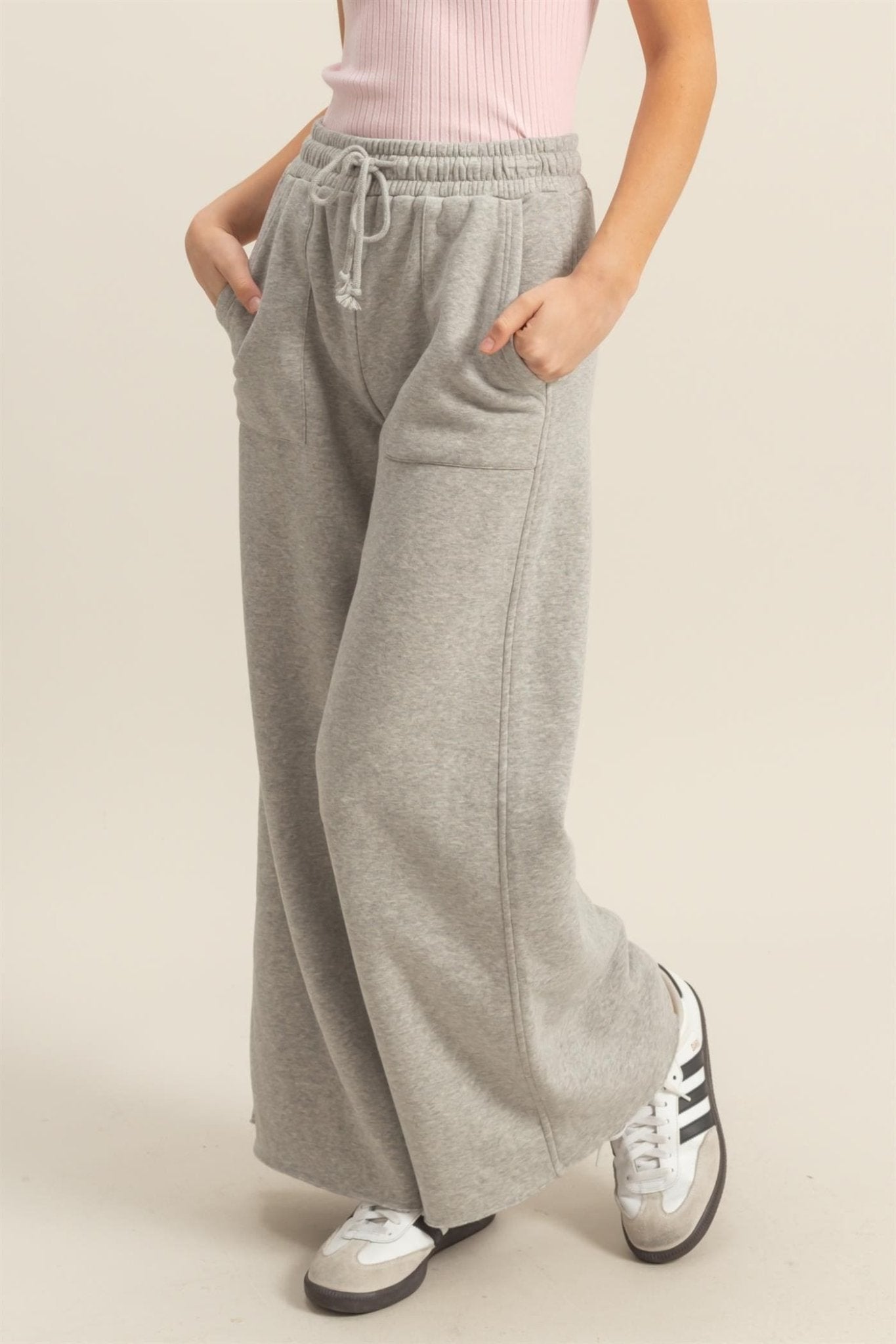 Wide Leg Drawstring Sweatpants - LEGDAY EVERYDAY