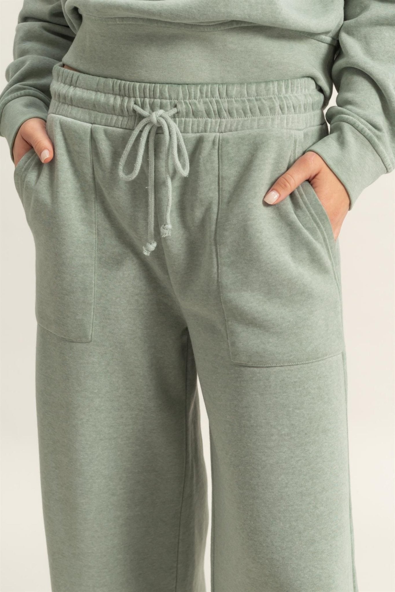 Wide Leg Drawstring Sweatpants - LEGDAY EVERYDAY
