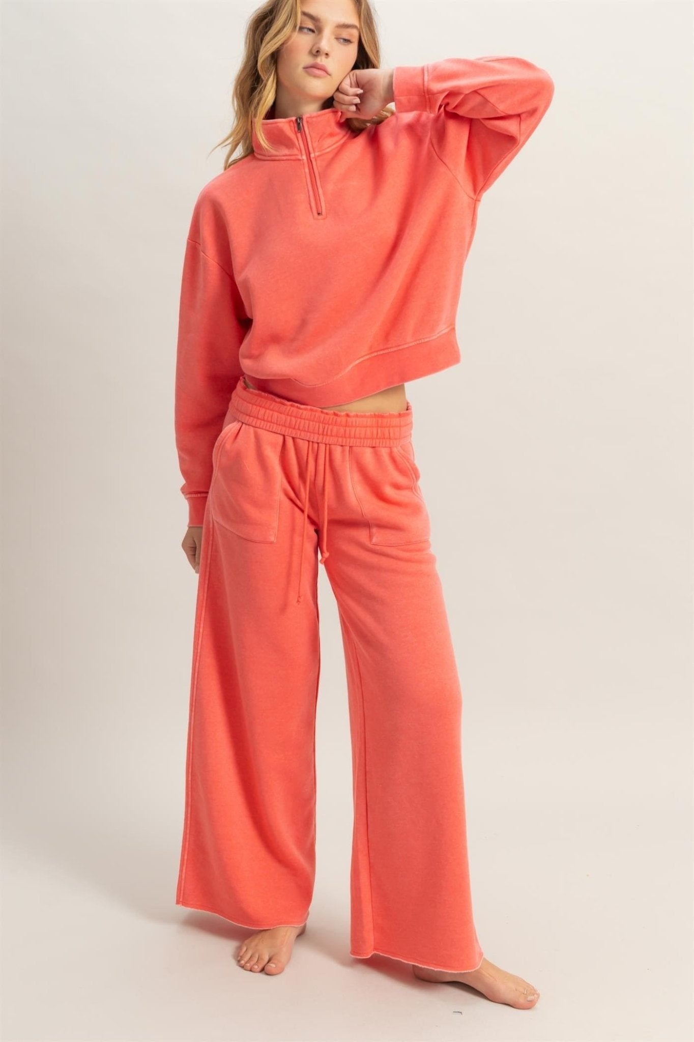 Wide Leg Drawstring Sweatpants - LEGDAY EVERYDAY