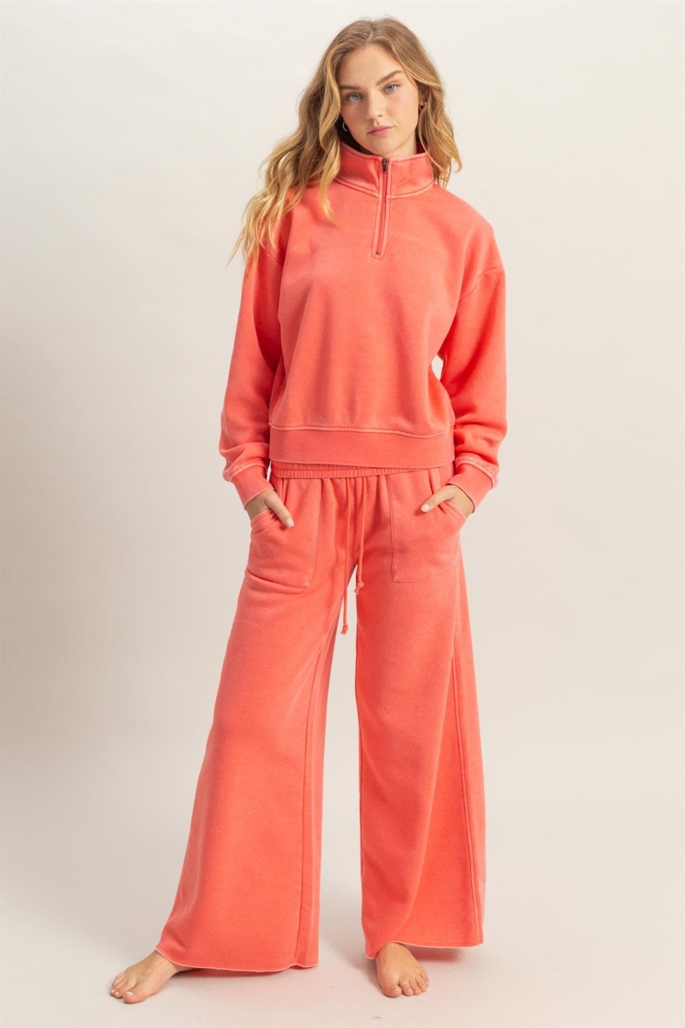 Wide Leg Drawstring Sweatpants - LEGDAY EVERYDAY