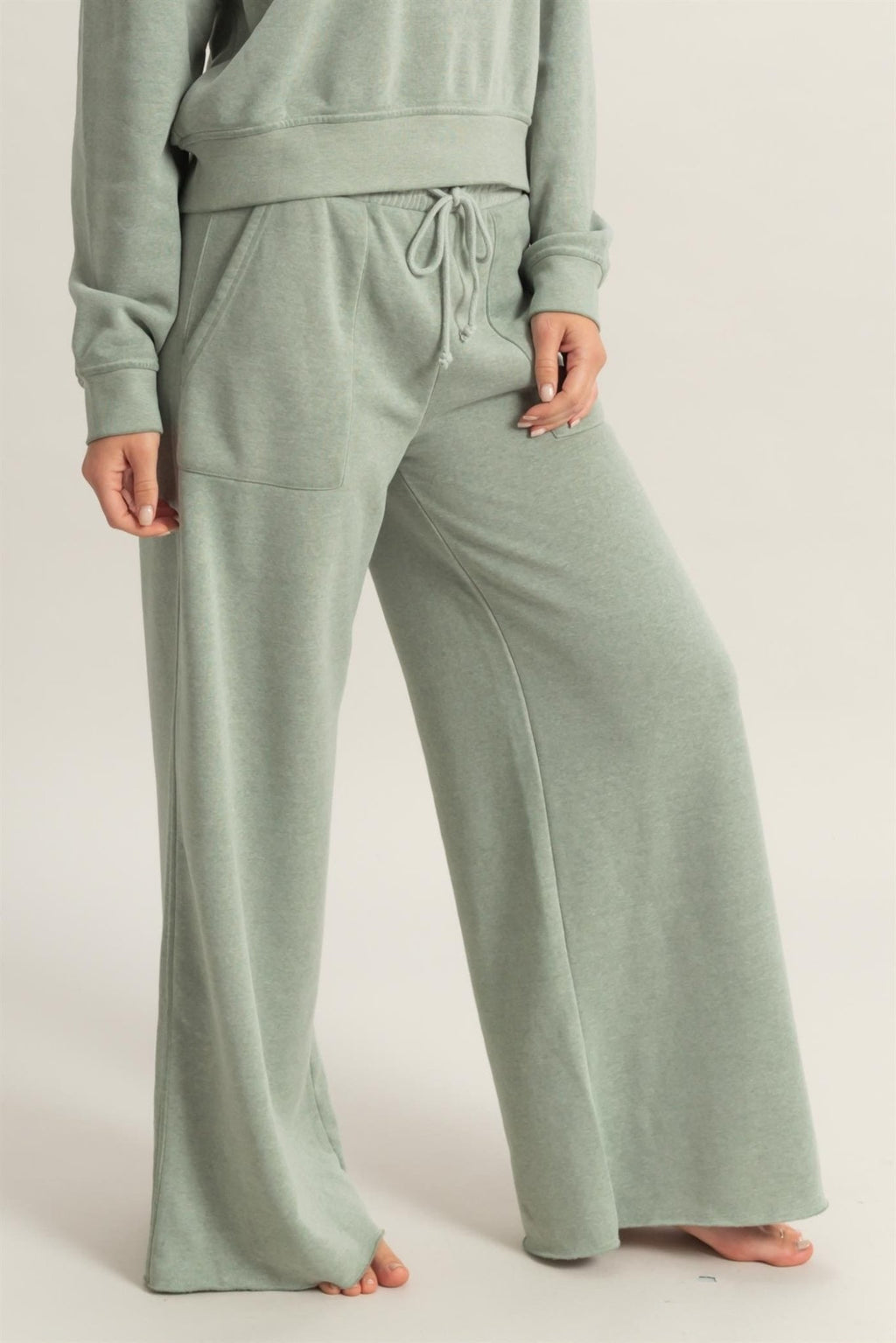 Wide Leg Drawstring Sweatpants - LEGDAY EVERYDAY