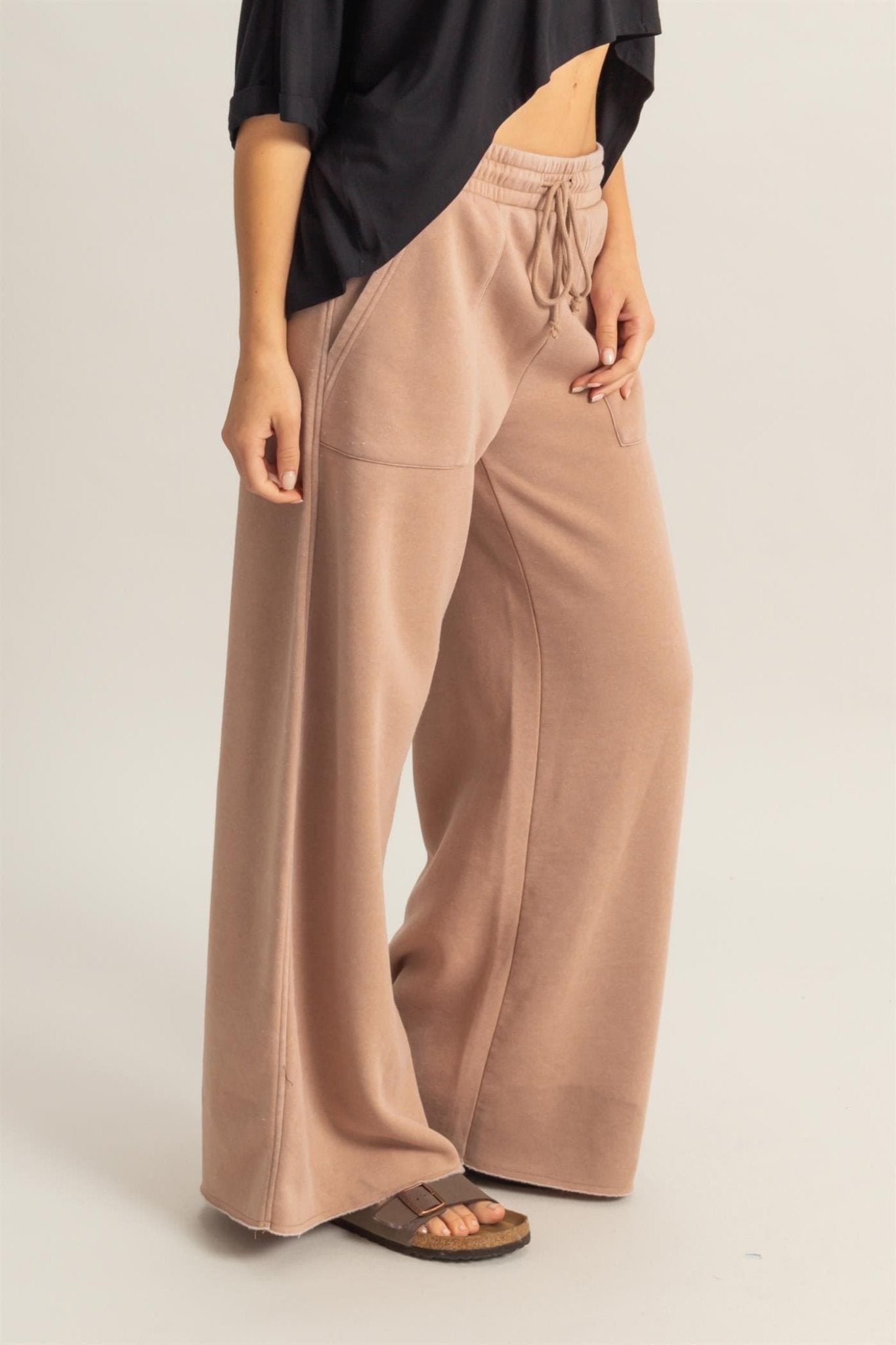 Wide Leg Drawstring Sweatpants - LEGDAY EVERYDAY