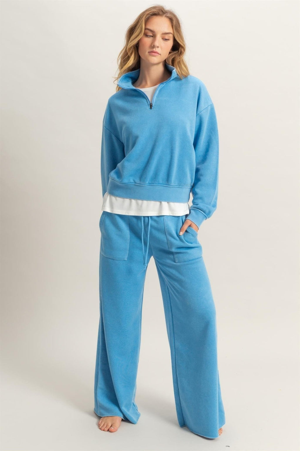 Wide Leg Drawstring Sweatpants - LEGDAY EVERYDAY