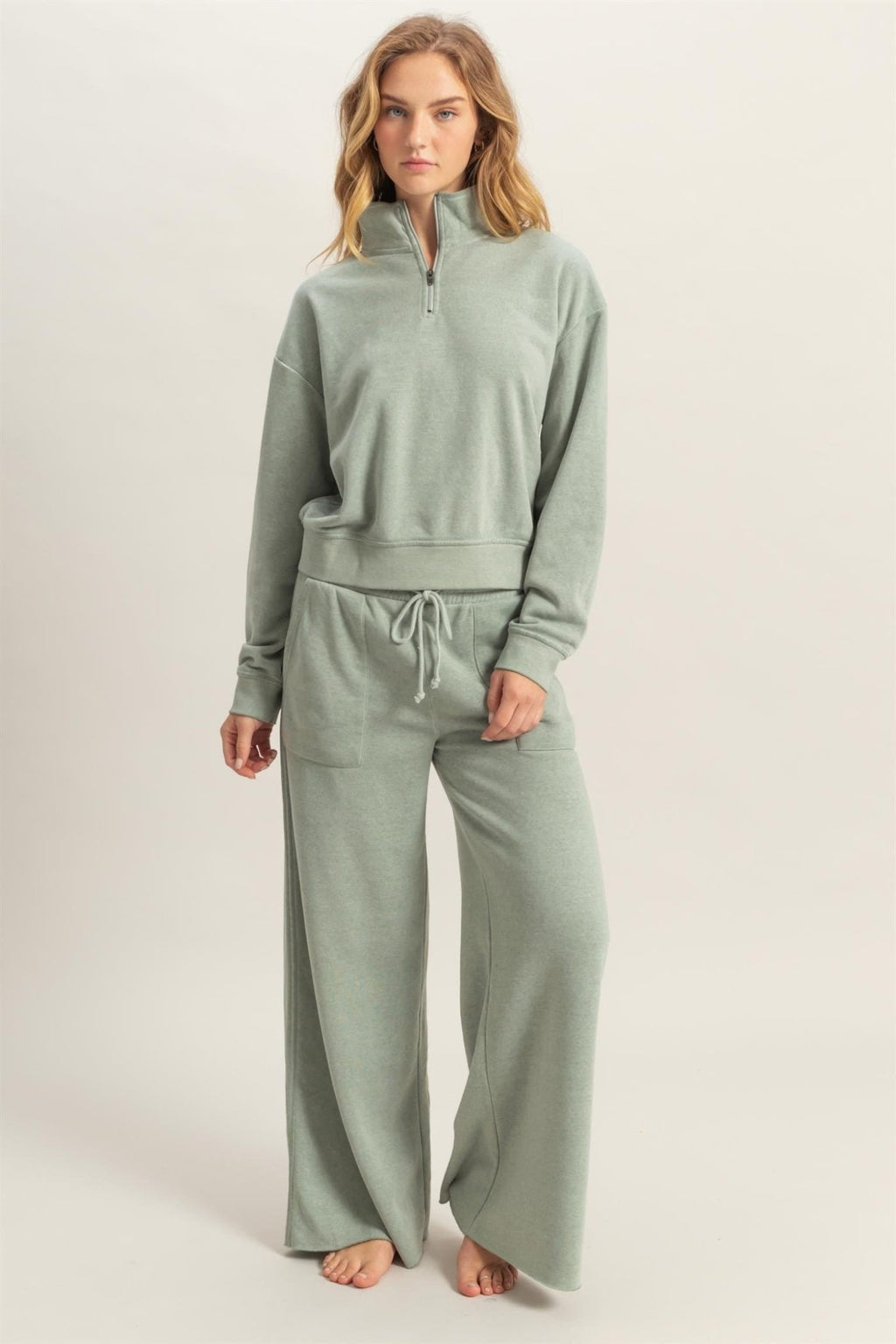 Wide Leg Drawstring Sweatpants - LEGDAY EVERYDAY
