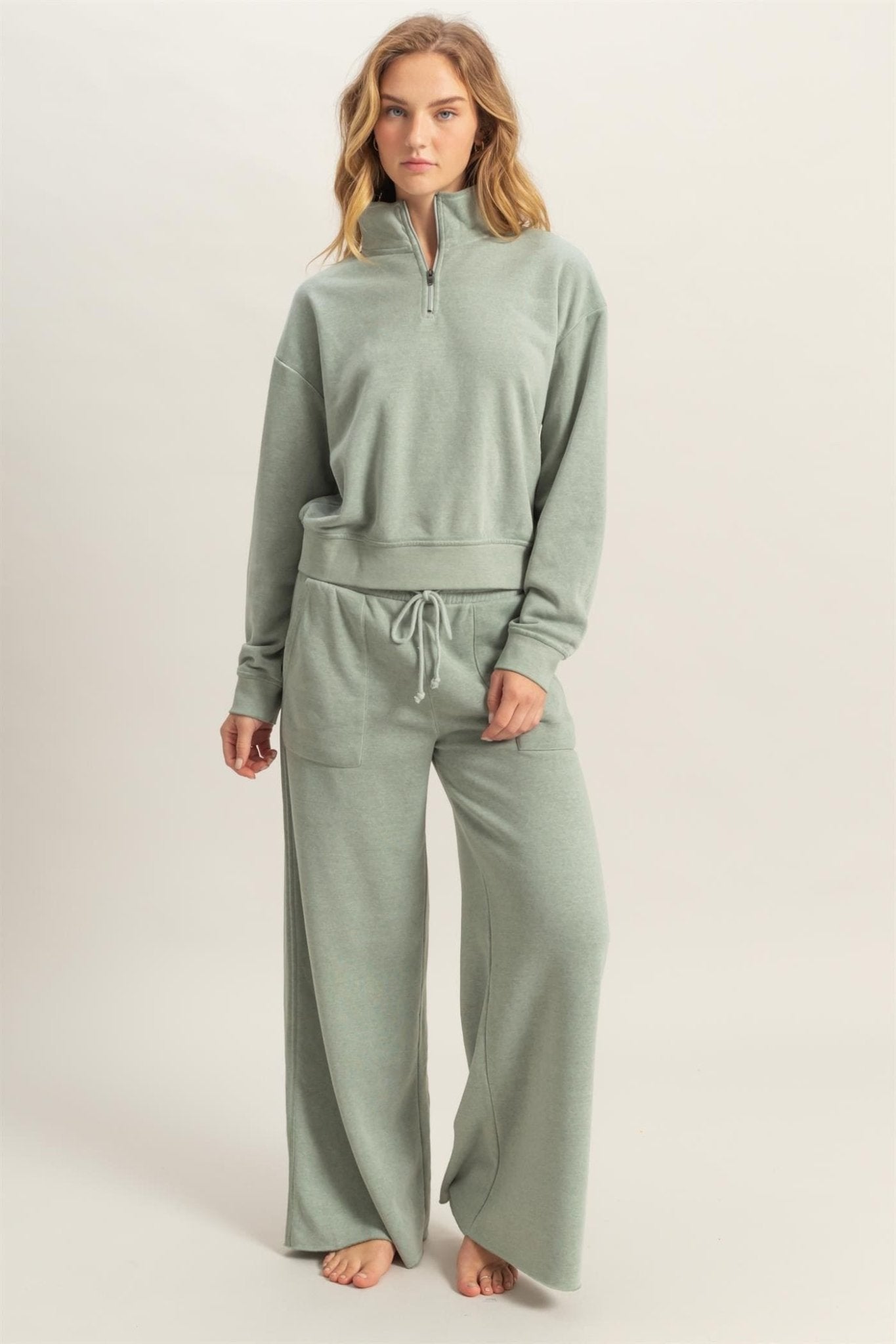 Wide Leg Drawstring Sweatpants - LEGDAY EVERYDAY