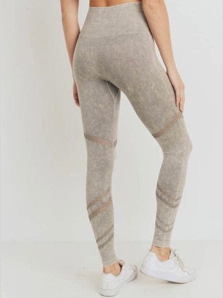 Angled Perforation Mineral Wash Seamless Leggings - LEGDAY EVERYDAY