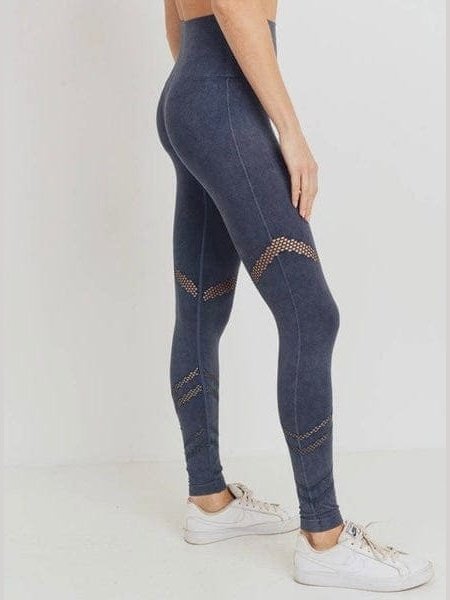 Angled Perforation Mineral Wash Seamless Leggings - LEGDAY EVERYDAY