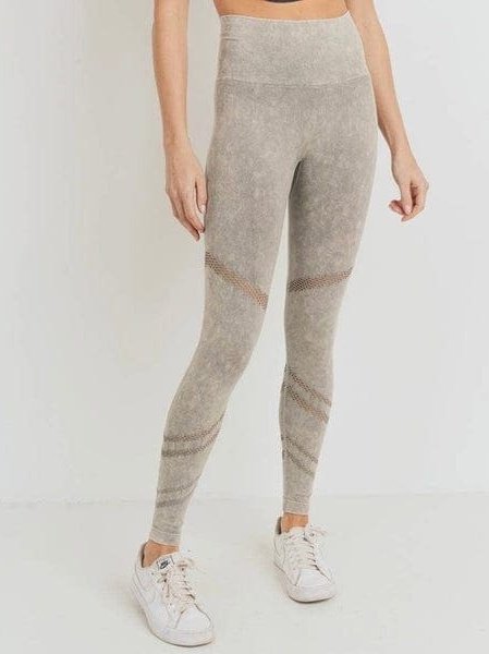 Angled Perforation Mineral Wash Seamless Leggings - LEGDAY EVERYDAY