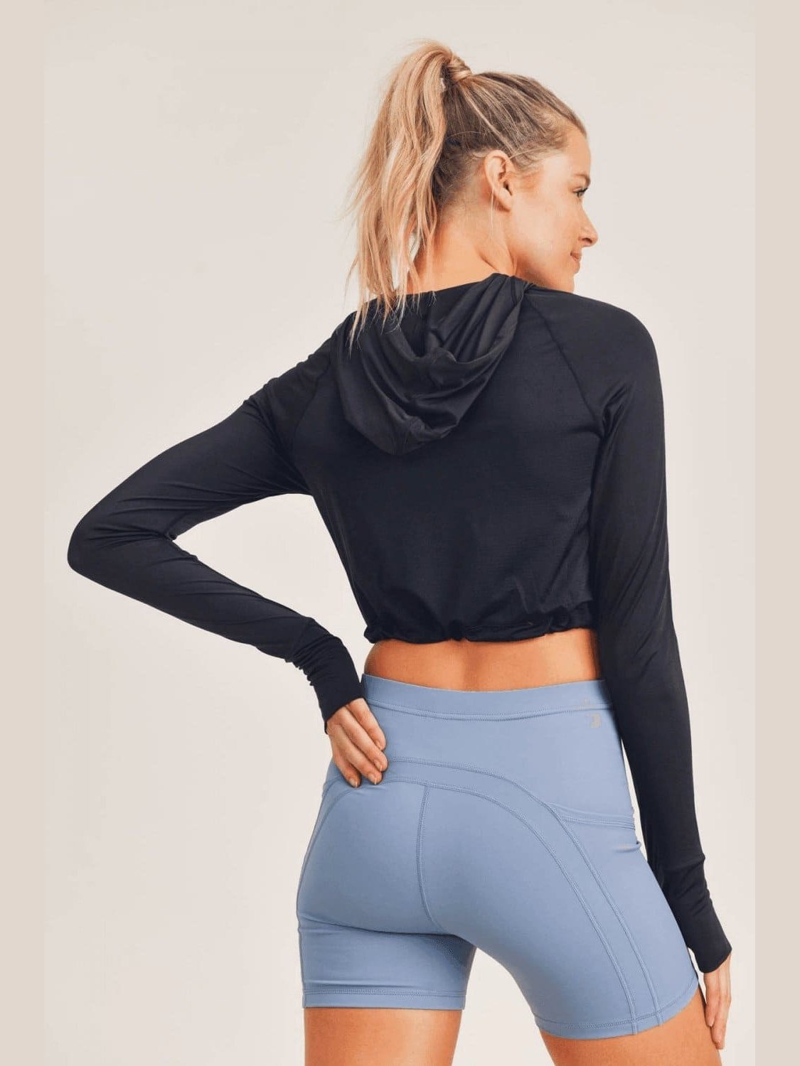 Cool-Touch Cropped Active Hoodie - BKFJNY