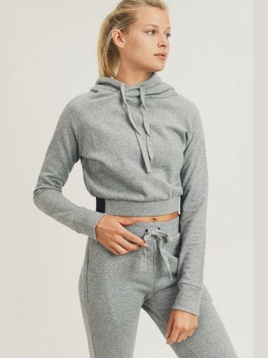 Essential Terry Cotton Cropped Hoodie - BKFJNY