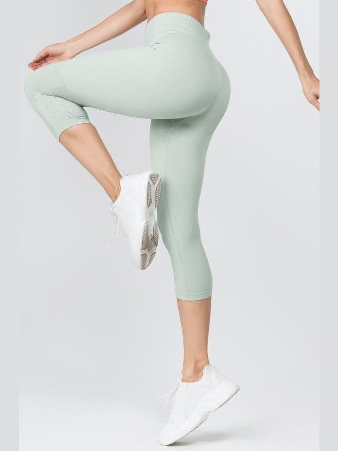 High Rise Cinched Ankle Seamless Capri Leggings - LEGDAY EVERYDAY