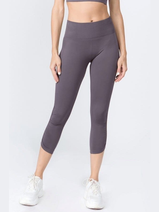 High Rise Cinched Ankle Seamless Capri Leggings - LEGDAY EVERYDAY