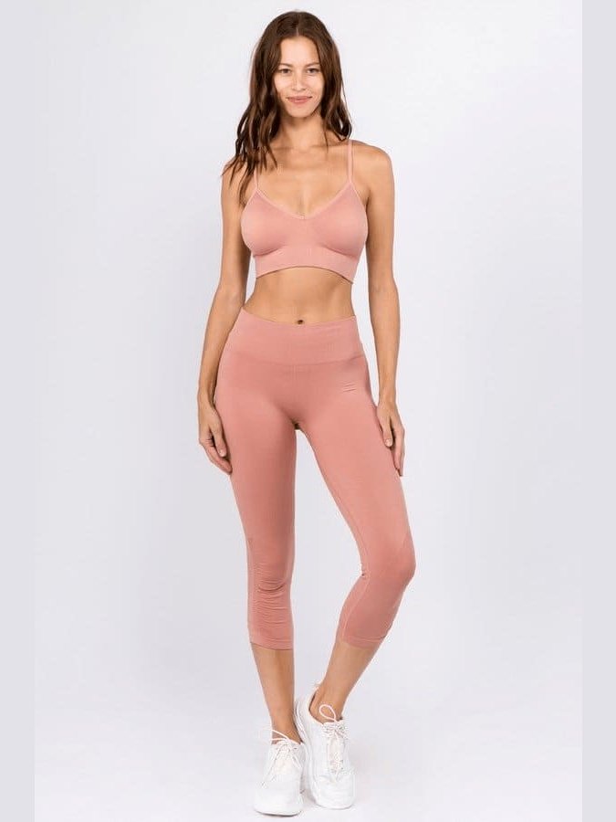 High Rise Cinched Ankle Seamless Capri Leggings - LEGDAY EVERYDAY